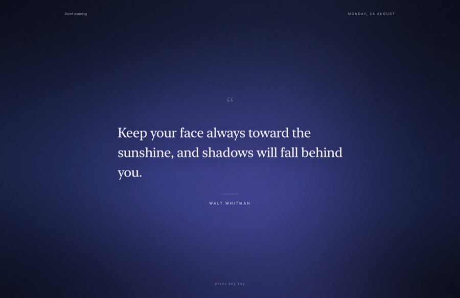 Midnight palette, serif type