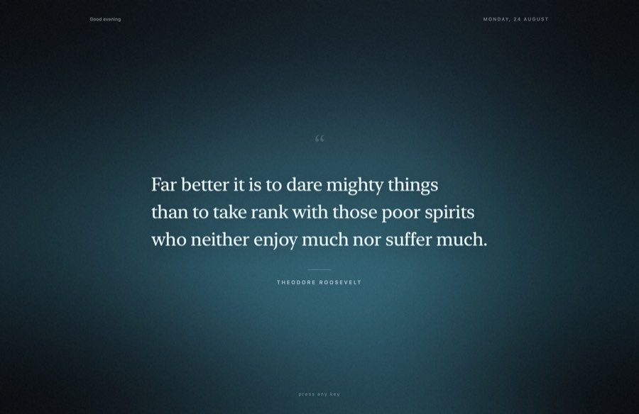 Slate palette with a long quote